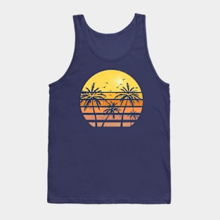 Palm Tree Retro Vintage Sunset Tank Top